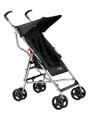 Carrinho Guarda Chuva Multikids Baby Pocket Preto Com Chassi De Cor Prateado ATÉ 12KG