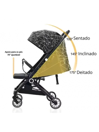 8.01 Carrinho De Bebê Para Passeio Desmontável E Vira Berço Preto